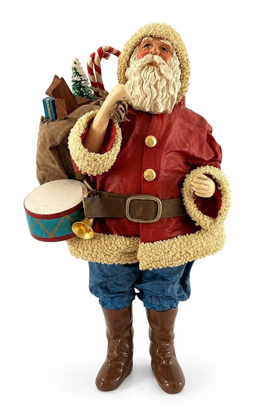 Vintage 1986 Possible Dreams Clothtique Santa 10” Drum Toy Sack Christmas Decor